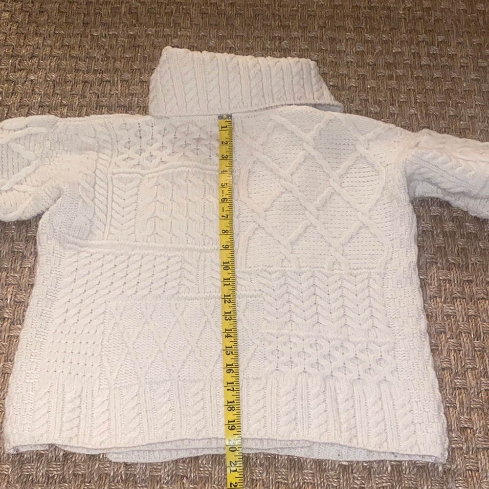 Carraigdonn Made In Ireland Knit Women’s Cream 100% Merino Wool Sweater sz M - Picture 8 of 15